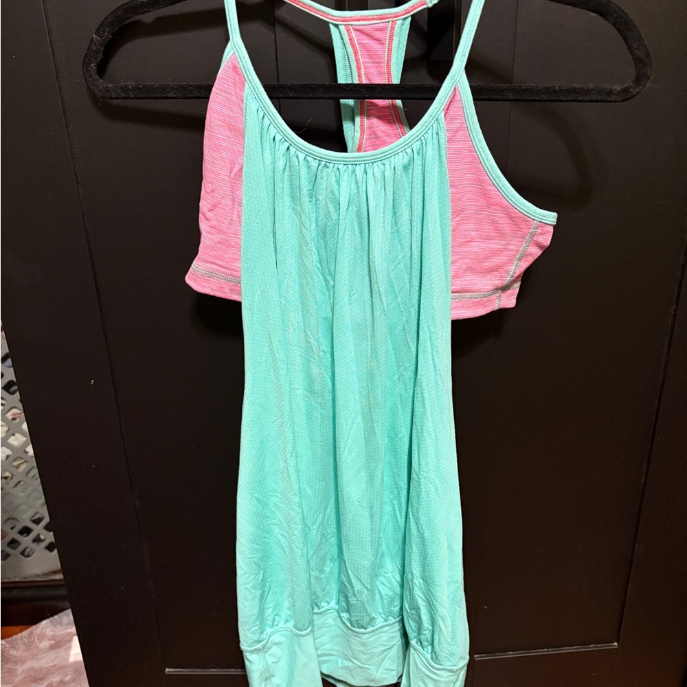 lululemon athletica Mint Green and Pink Tank Top
